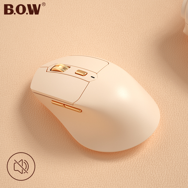 BOW MD361L three-mode wireless mouse Bluetooth mute cute male and female notebook rechargeable portable ergonomic mouse