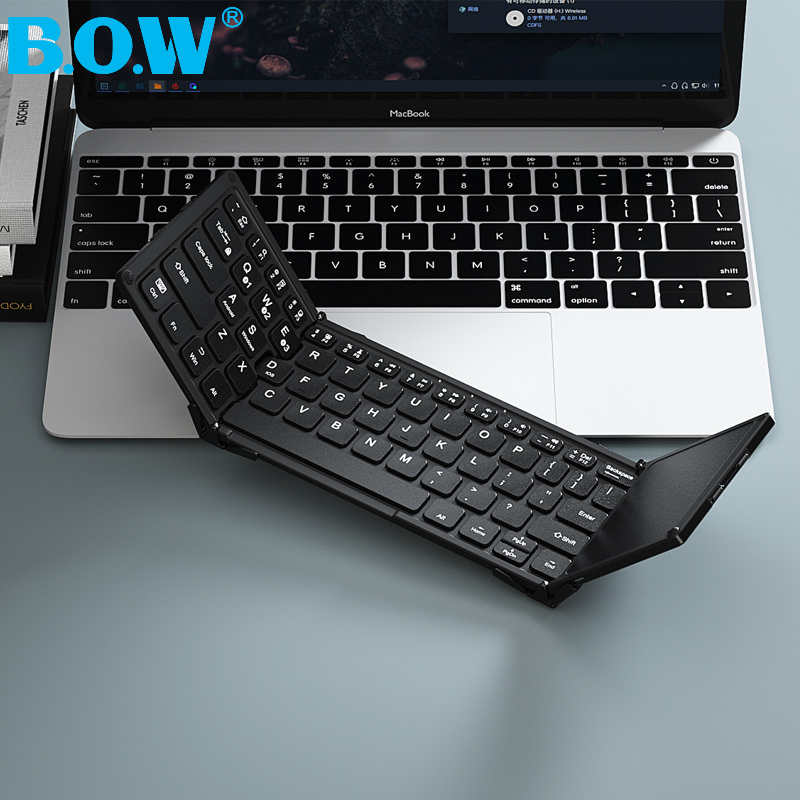BOW HB318 Folding Wireless Three Bluetooth Keyboard with Touchpad